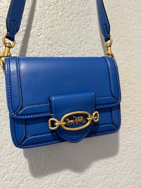 Coach bag hero crossbody purse blue fin 1941 line glovetanned leather